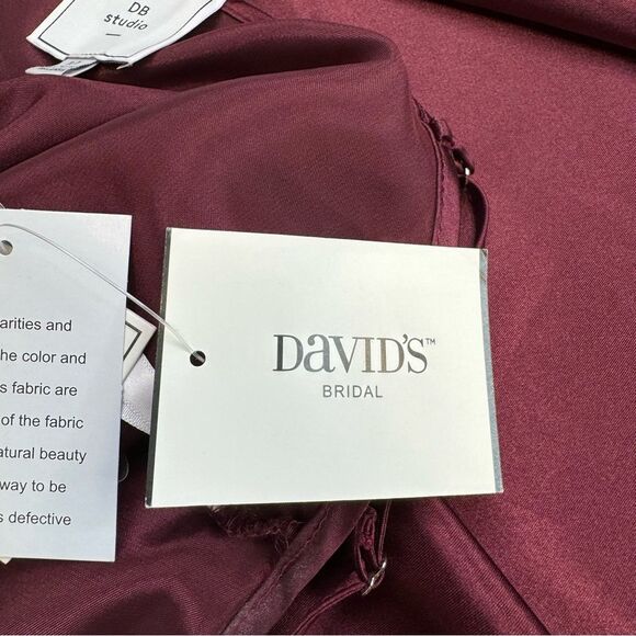 DB Studio Women's Midi Slip Cowl Dress 10 Merlot Burgundy Garnet Red Adjustable - Picture 11 of 13